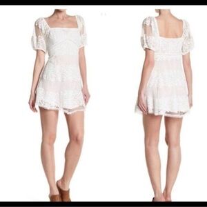 Free People Be your baby white lace mini dress